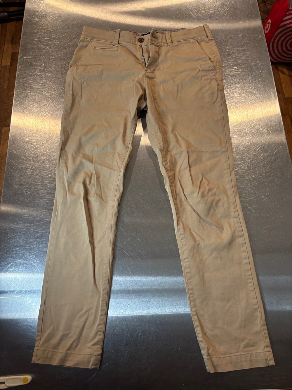 Express Slim Fit Chino Pants - Light Khaki